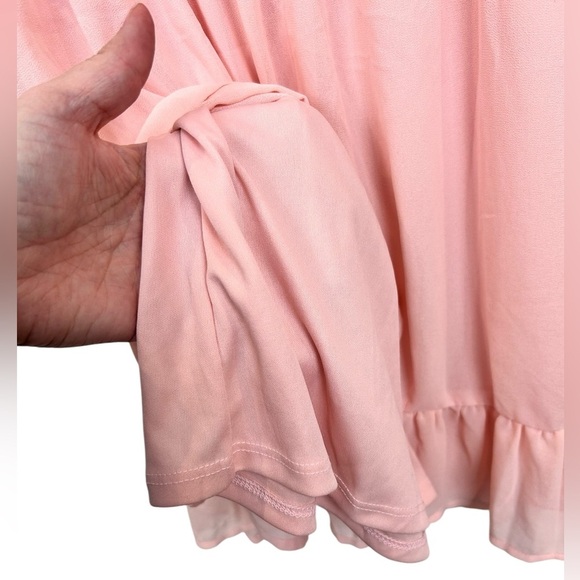 Monteau pink chiffon mini dress, Med, ruffles, sleeveless, pretty, feminine - Picture 8 of 10